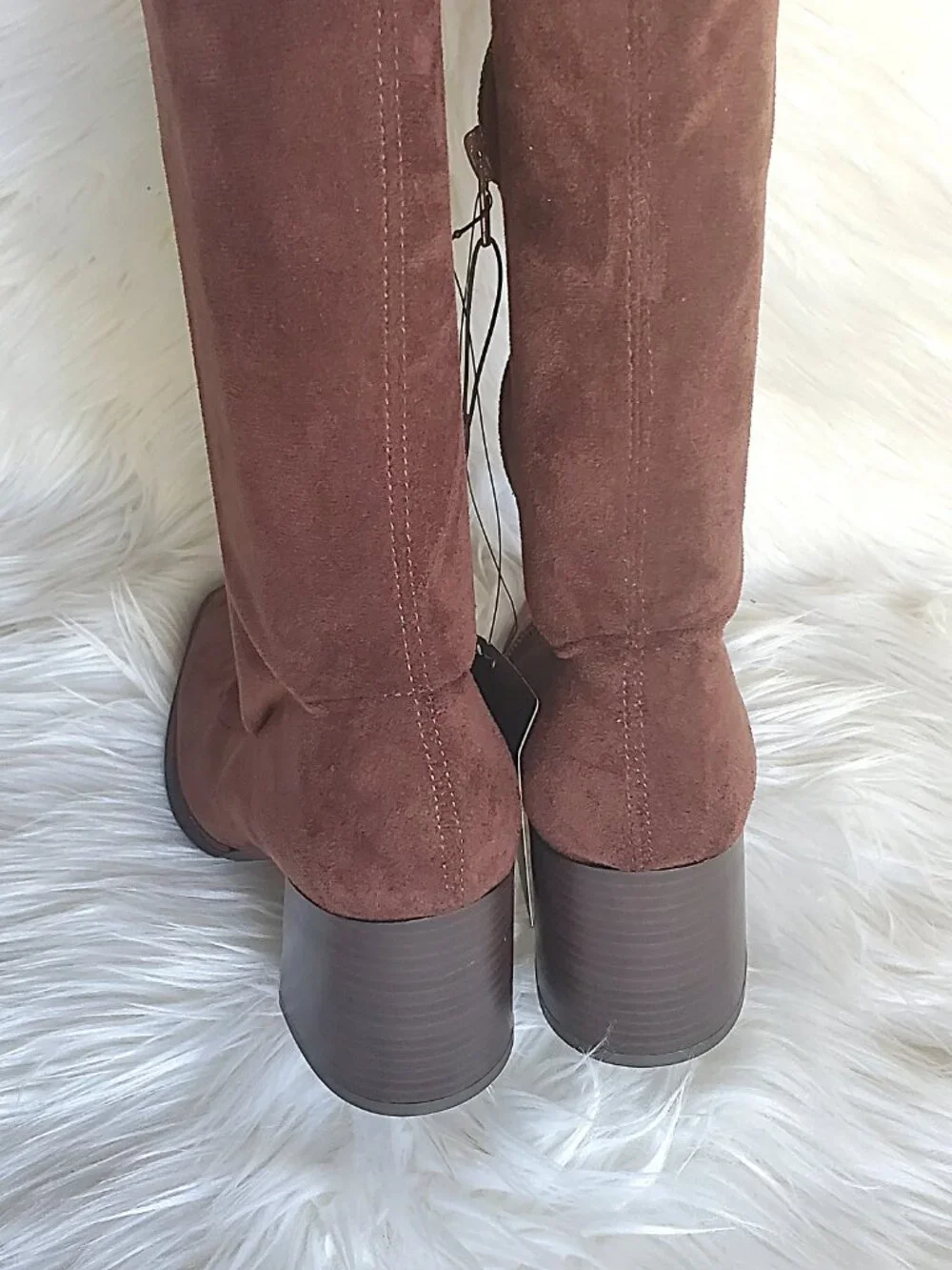 Forever 21 Brown Over The Knee Side Zipper Suede Boot SZ 6